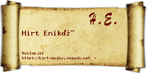 Hirt Enikő névjegykártya